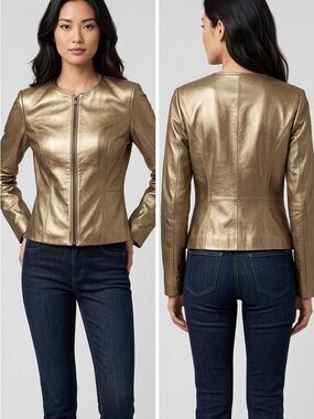 Vintage Holt Renfrew Gold Leather Jacket